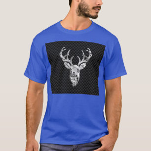 Silver Deer Buck op koolstofvezelstijldecor T-shirt