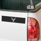 Silver Deer Design op koolstofvezel Bumpersticker (Op Truck)