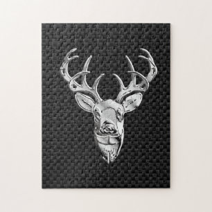 Silver Deer Design op koolstofvezel Legpuzzel