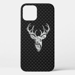 Silver Deer Figuur op de Stijldruk van de Vezel va iPhone 12 Hoesje
