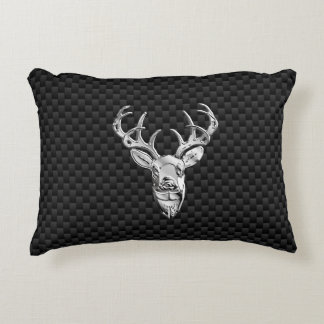 Silver Deer Graphic op koolstofvezel Accent Kussen