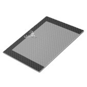 Silver Deer Head op een koolstofvezelstijldecor Notitieblok (Schuin)