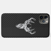 Silver Deer Head op koolstofvezel Case-Mate iPhone Case (Achterkant (horizontaal))