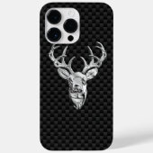 Silver Deer Head op koolstofvezel Case-Mate iPhone Case (Achterkant)