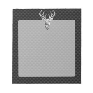 Silver Deer op het decor van de koolstofvezelstijl Notitieblok