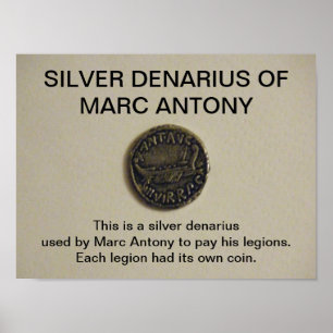 Silver Denarius van Marc Antony Coin Photo Print