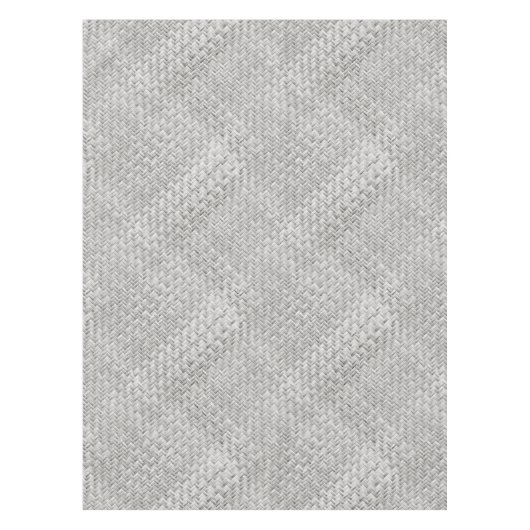 Silver Diagonal Basket Weave Geometric Pattern Tafelkleed (Voorkant)