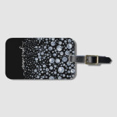 Silver Diamond Glitter Bling Strass Bagagelabel (Voorkant (horizontaal))