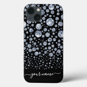 Silver Diamond Glitter Bling Strass Case-Mate iPhone Case (Achterkant)