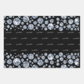 Silver Diamond Glitter Bling Strass Inpakpapier Vel (Voorkant)