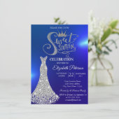 Silver Diamonds, Diamonds Blue Sweet 16 Kaart (Staand voorkant)