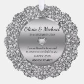 Silver Diamonds en hart bruiloft Jubileum Ornament Kaart (Voorkant)