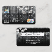 Silver Diamonds Glitter Credit Kaart Stijl Modern Visitekaartje (Voorkant / Achterkant)