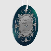 Silver Diamonds Green 50th Wedding Jubileum Ornament (voorkant)