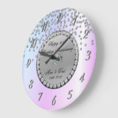 Silver Diamonds Ombre 25th Wedding Jubileum Grote Klok (Hoek)