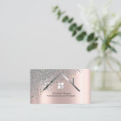 Silver Diamonds Roos Gold Real Estate Agent Visitekaartje (Staand voorkant)