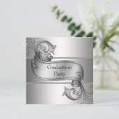 Silver Diploma Black Graduation Party Kaart (Staand voorkant)