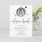 Silver Disco Ball Disco Bride Vrijgezellenfeest Kaart (Staand voorkant)