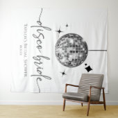 Silver Disco Ball Disco Bride Vrijgezellenfeest Wandkleed (In Situ (horizontaal))