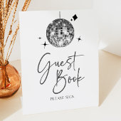 Silver Disco Ball Gastenboek Feestbord Reclamebord Met Voetstuk
