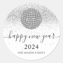 Silver Disco Ball juicht oudejaarsavond feest