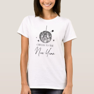 Silver Disco Ball juicht oudejaarsavond feest T-shirt