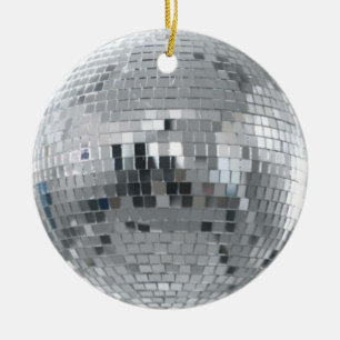 Silver Disco Ball-kerstversiering Keramisch Ornament