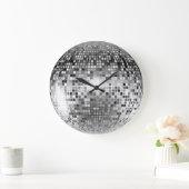 Silver Disco Ball Party Glamour Grote Klok (Huis)