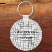 Silver Disco Ball Prom Formal Favor Sleutelhanger (Voorkant)