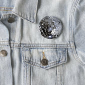 Silver Disco Ball Ronde Button 5,7 Cm (In situ)