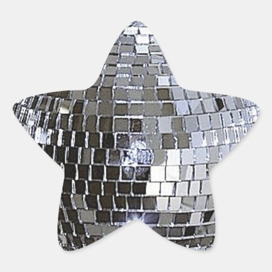 Silver Disco Ball Ster Sticker (Voorkant)