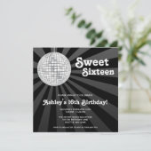Silver Disco Ball Sweet 16 Birthday Kaart (Staand voorkant)