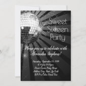 Silver Disco Ball Sweet 16th Dance Party Kaart (Voorkant)