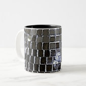 Silver Disco Ball Tweekleurige Koffiemok (Voorkant links)