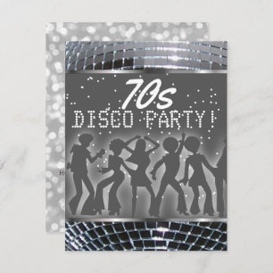 Silver Disco Dance Party   Retro 70-themapartij Kaart