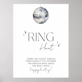 Silver Disco Vrijgezellenfeest Ring Hunt Spel Poster