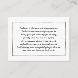 Silver Display vrijgezellenfeest inzetkaart + labe Informatiekaartje