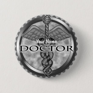 Silver Doctor pin-toets Ronde Button 5,7 Cm