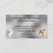 Silver Dog Grooming Glitter Pet Services Visitekaartje (Achterkant)