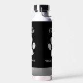 Silver Dog Paw op zwarte achtergrond Waterfles (Links)