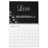 Silver Dog Paws Black Background Print Pattern Cal Kalender (Feb 2027)