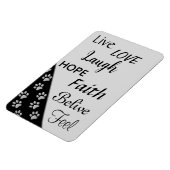 Silver Dog Paws Black Background Print Pattern Mag Magneet (Linkerzijde)