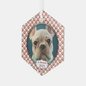 Silver Dog Paws Mijn Eerste Kerstmis Foto Ornament (Voorkant links)
