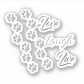 Silver Dog Paws zwarte achtergrond Afdrukpatroon Sticker (Voorkant)