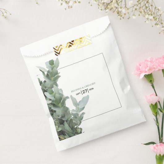 Silver Dollar Eucalyptus Weddenschap Bedankzakje (Gezegeld)