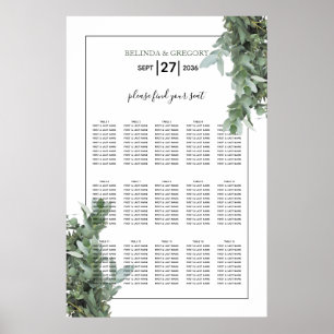 Silver Dollar Eucalyptus Weddenschap Grafiek Poster