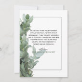 Silver Dollar Eucalyptus Weddenschap Hartelijk dan Bedankkaart (Voorkant)