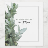 Silver Dollar Eucalyptus Weddenschap Wijn Etiket (Enkel label)