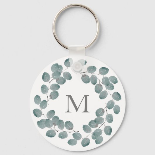 Silver Dollar Eucalyptus Wreath Sleutelhanger (Voorkant)