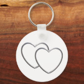 Silver Double Hearts Sleutelhanger (Voorkant)
